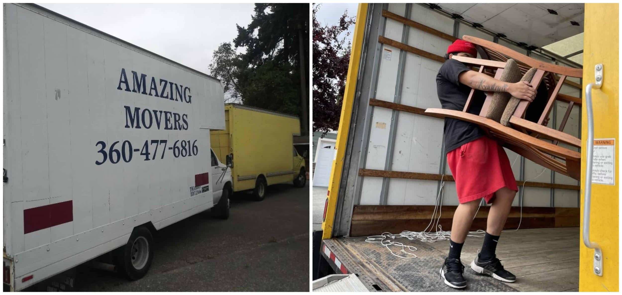 Crew of packing movers in Sequim, WA packing a moving truck meticulously Sequim, WA packing movers carefully wrapping items before packing